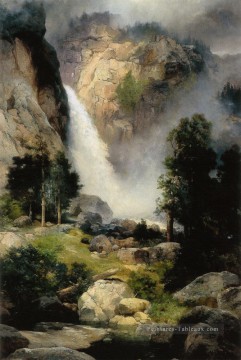Chutes de Cascade Yosemite montagnes Rocheuses école Thomas Moran Peinture à l'huile